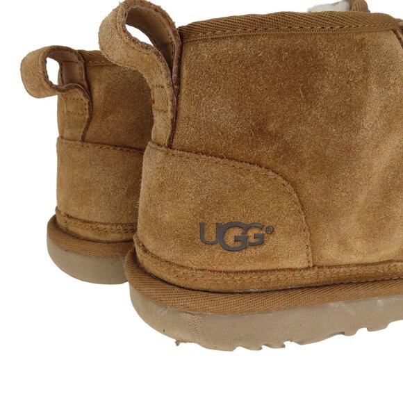 UGG Women's Neumel Chestnut Suede Chukka Boots Size 6 Lace-Up Shearling Lined - Picture 8 of 12